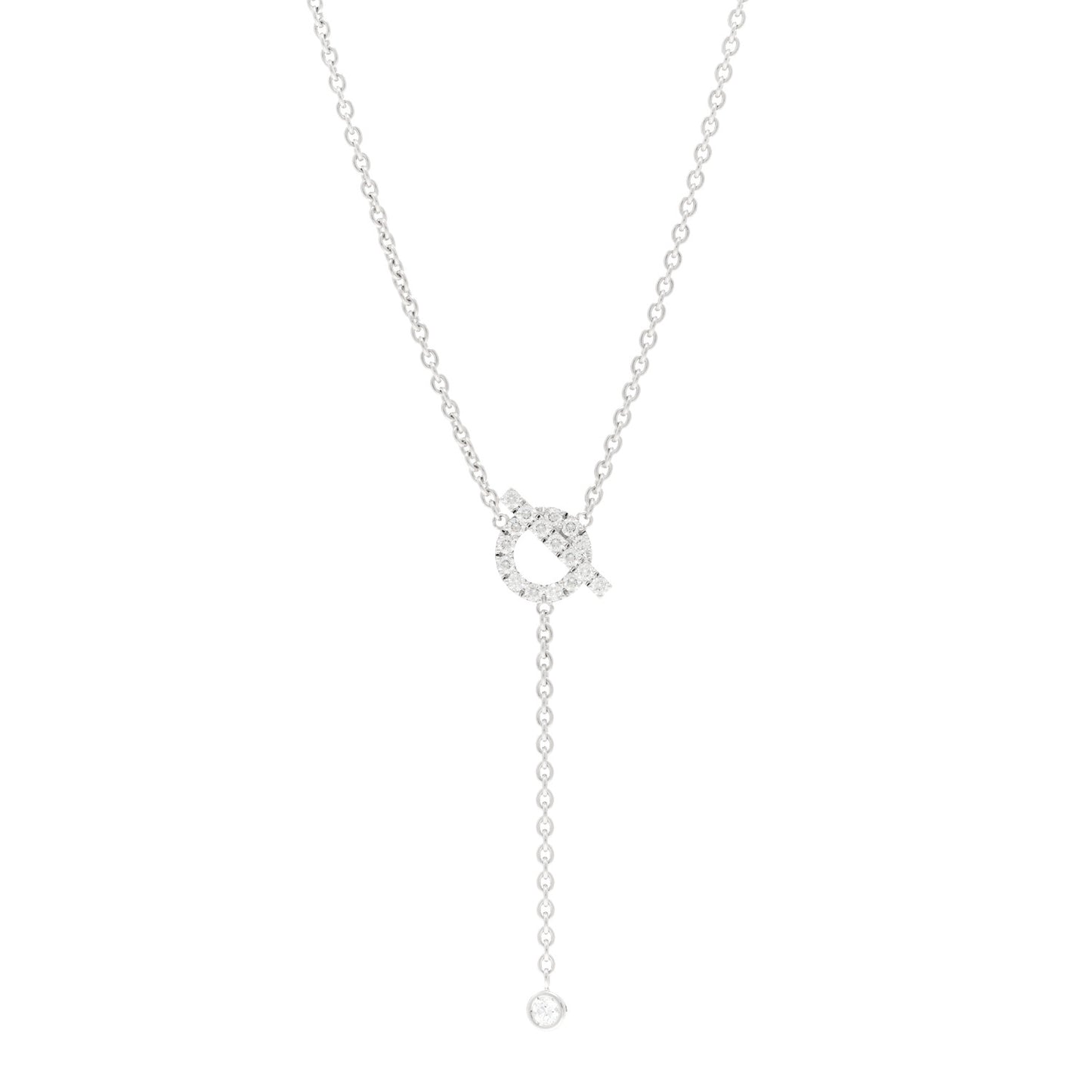 18K White Gold Diamond Finesse Lariat Necklace