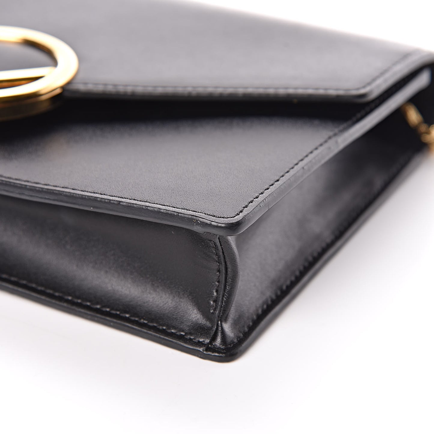 Vitello Liberty Lucido F is Fendi Medium Envelope Wallet on Chain Black