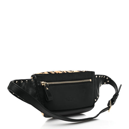 Valentino Garavani Calfskin Pony Hair Leopard Print Rockstud Spike Belt Bag 75 3 of 14