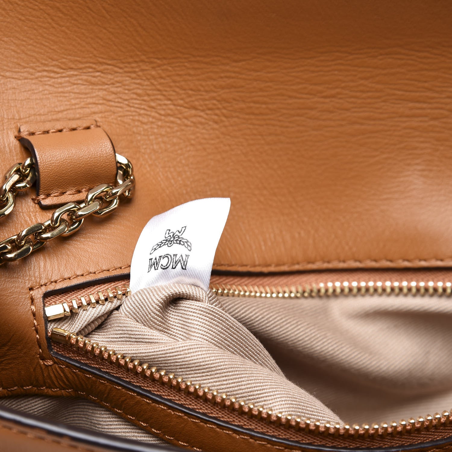 MCM Visetos Medium Patricia Wallet On Chain Cognac 9 of 11