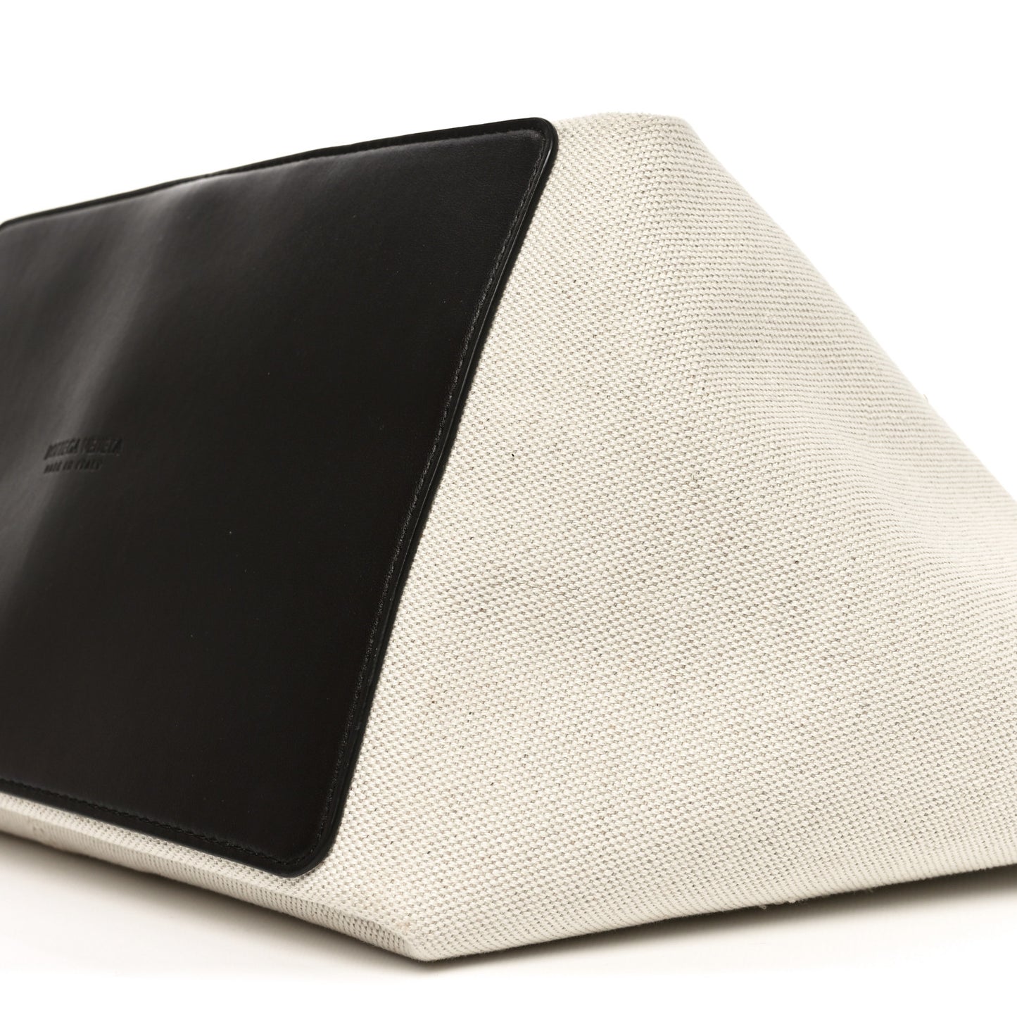 Canvas Mix Nappa Intrecciato Medium Flip Flap Tote Natural Fondant