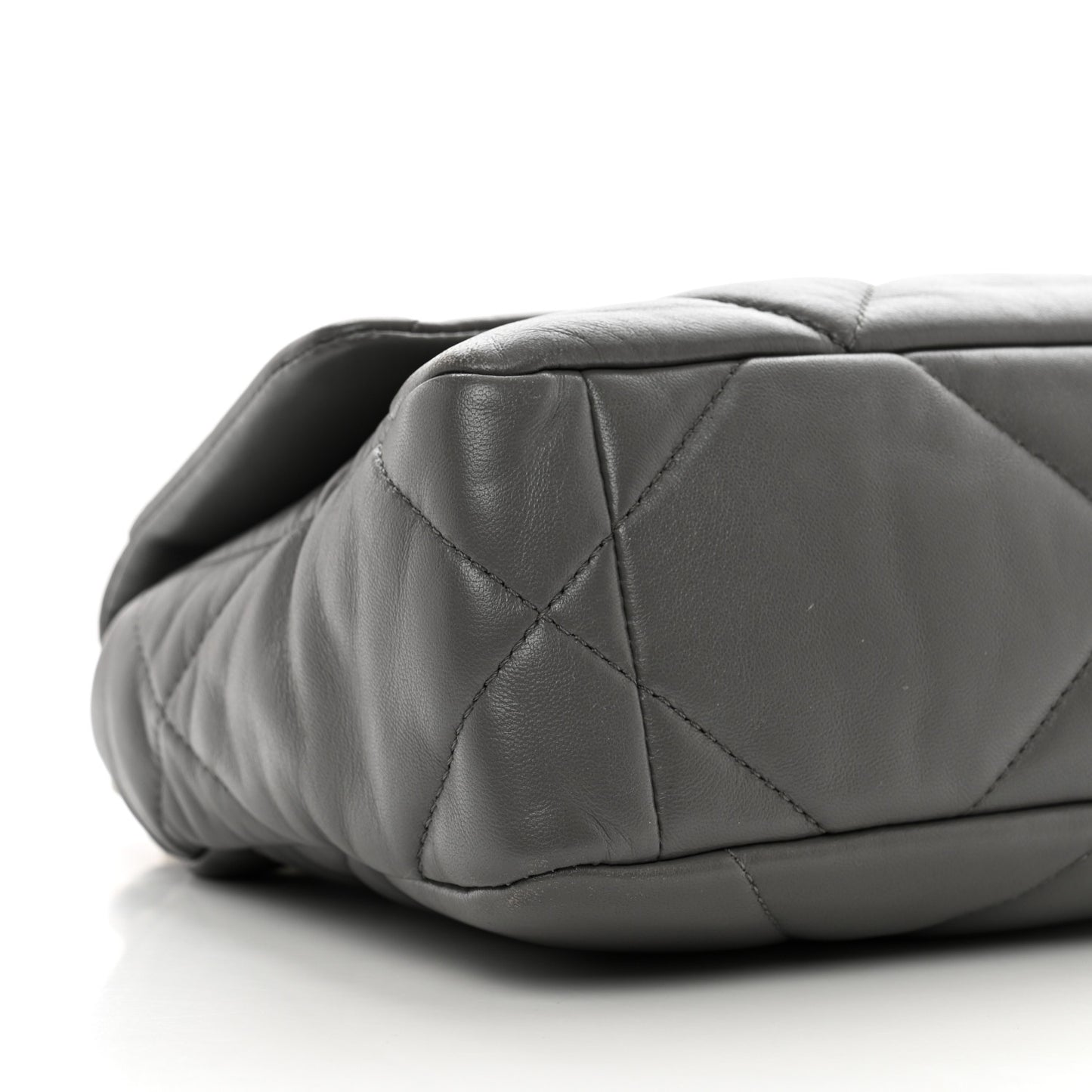 Lambskin Quilted Medium Chanel 19 Flap Dark Grey