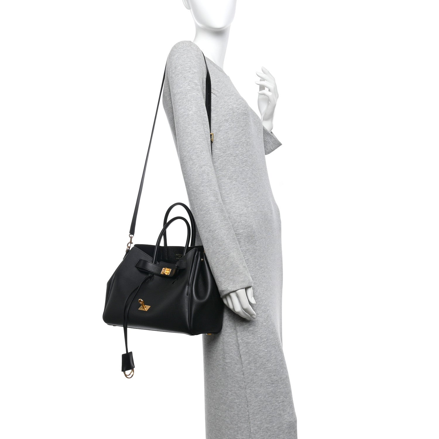 Balenciaga Smooth Calfskin Small Bel Air Carry All Bag Black 2 of 9