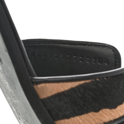 Hermes Horse Hair Zebra Print Oran Sandals 40 Black 7 of 10