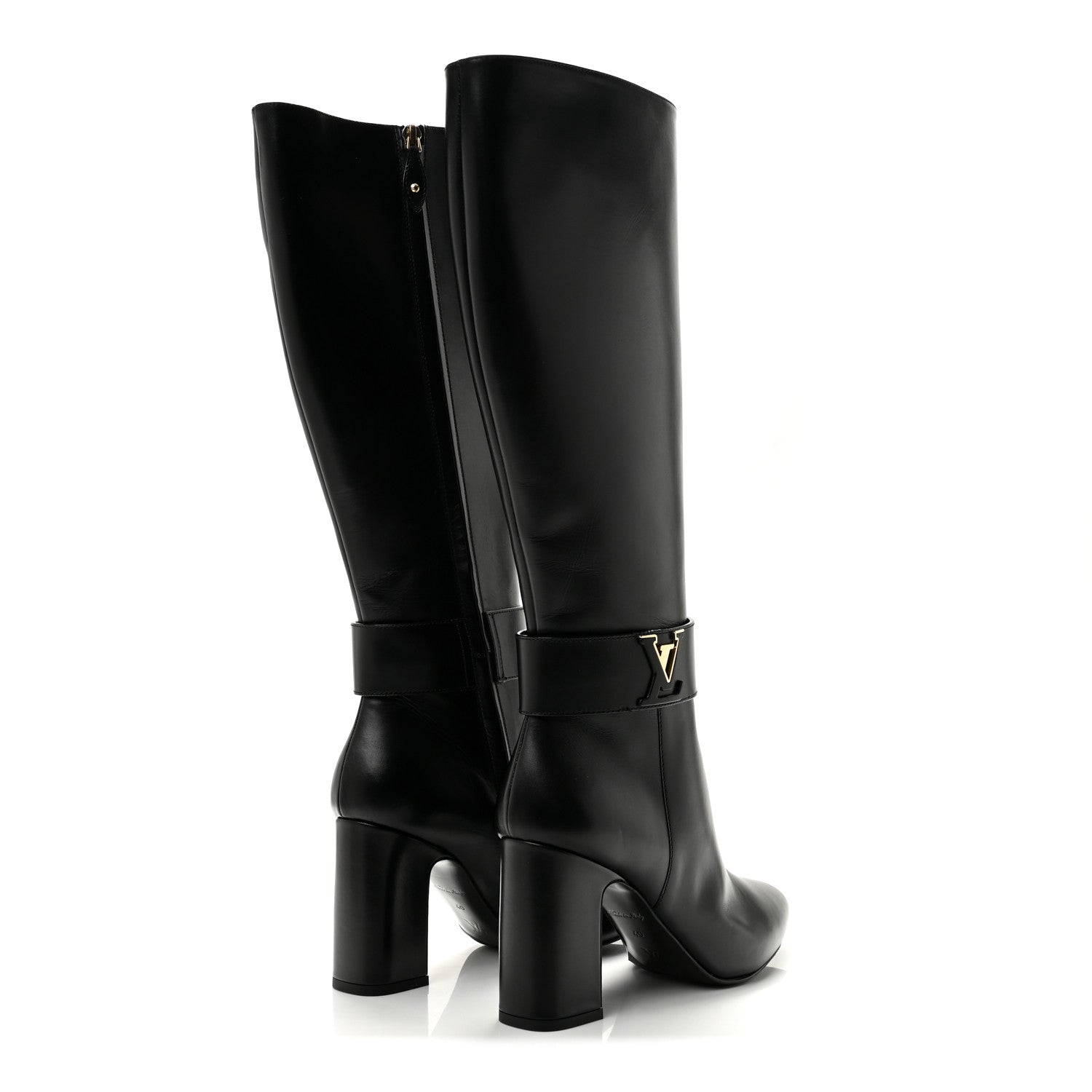 Louis Vuitton Calfskin Midtown High Boots 40 Black 4 of 8