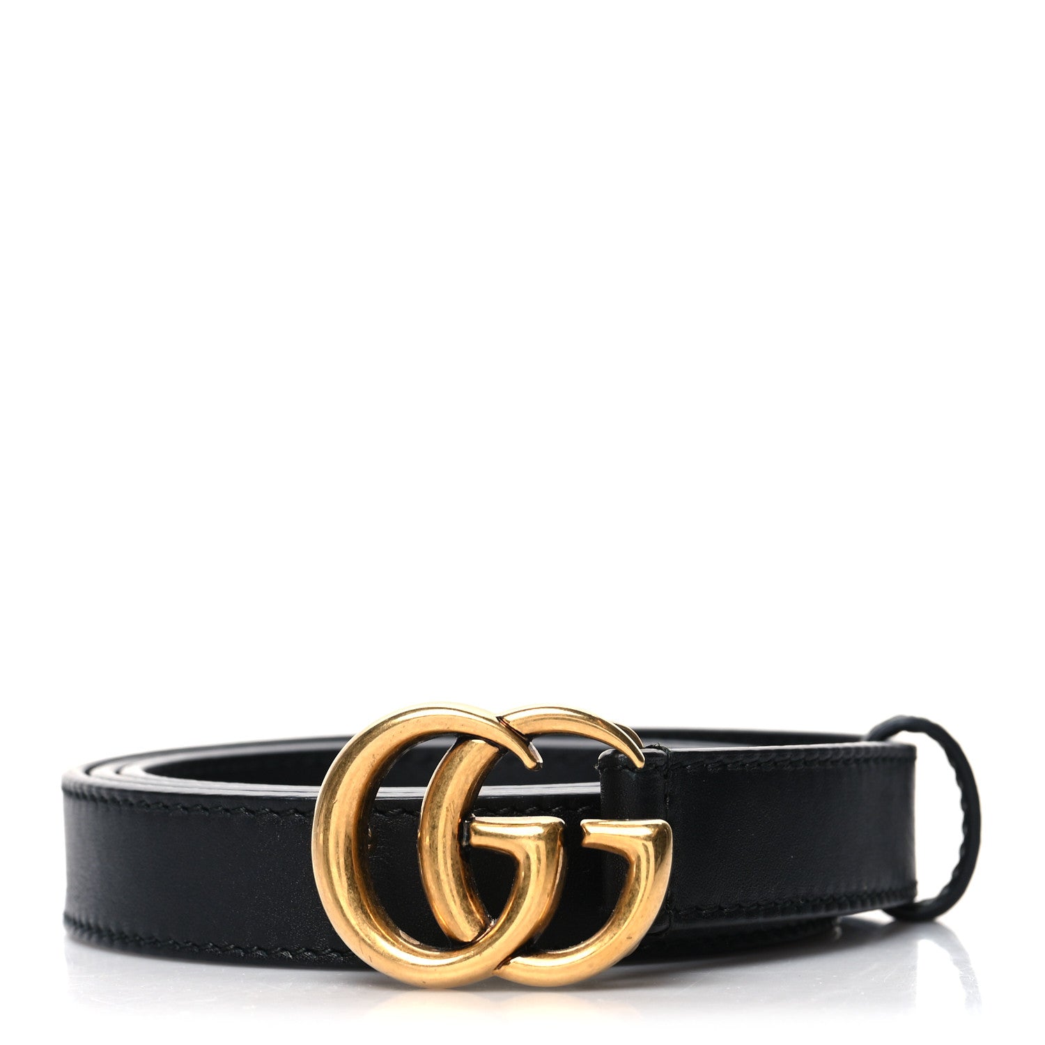 Gucci Calfskin Double G 20mm Belt 80 32 Black 1 of 4