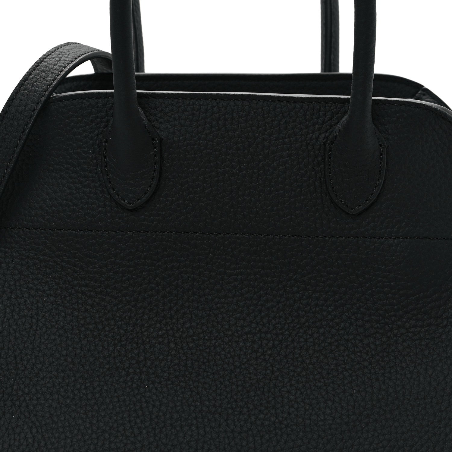 The Row Grained Calfskin Soft Margaux 10 Bag Black 7 of 9
