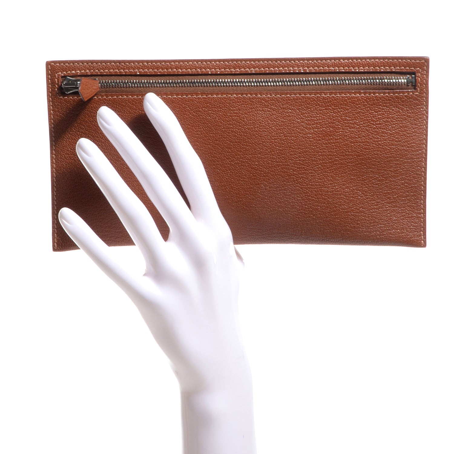 Hermes Chevre Mysore Zip Zap Long Noisette 2 of 7