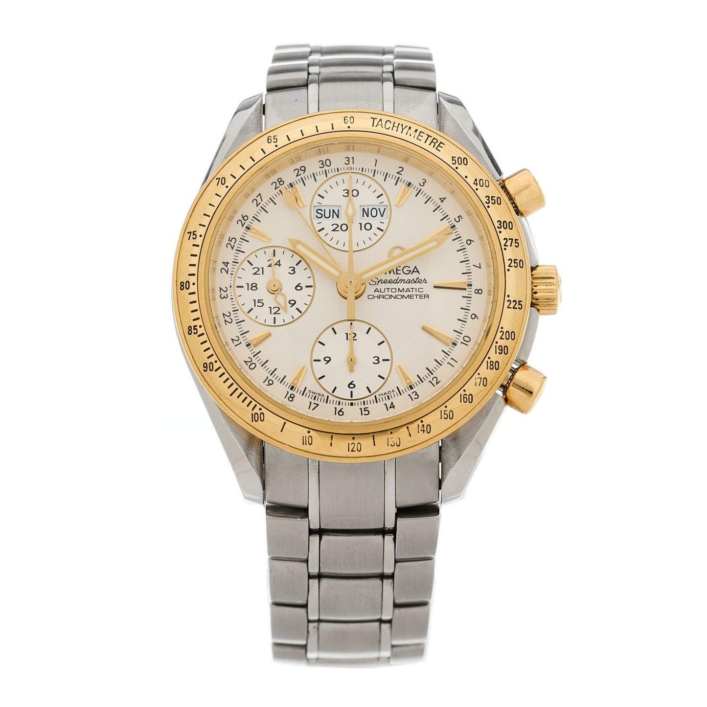Stainless Steel 18K Yellow Gold 40mm Speedmaster Chronograph Automatic Watch 323.21.40.44.02.001