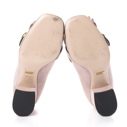Gucci Kid Scamosciato GG Marmont Fringe 50mm Loafer Pumps 37 Crystal Pink 6 of 7