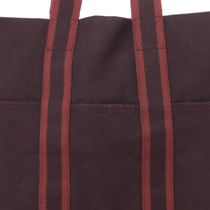 Hermes Canvas Fourre Tout Burgundy 9 of 9
