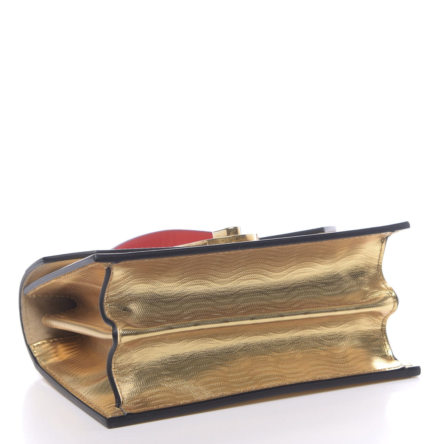 Metallic Calfskin Mini Elisa Shoulder Bag Gold