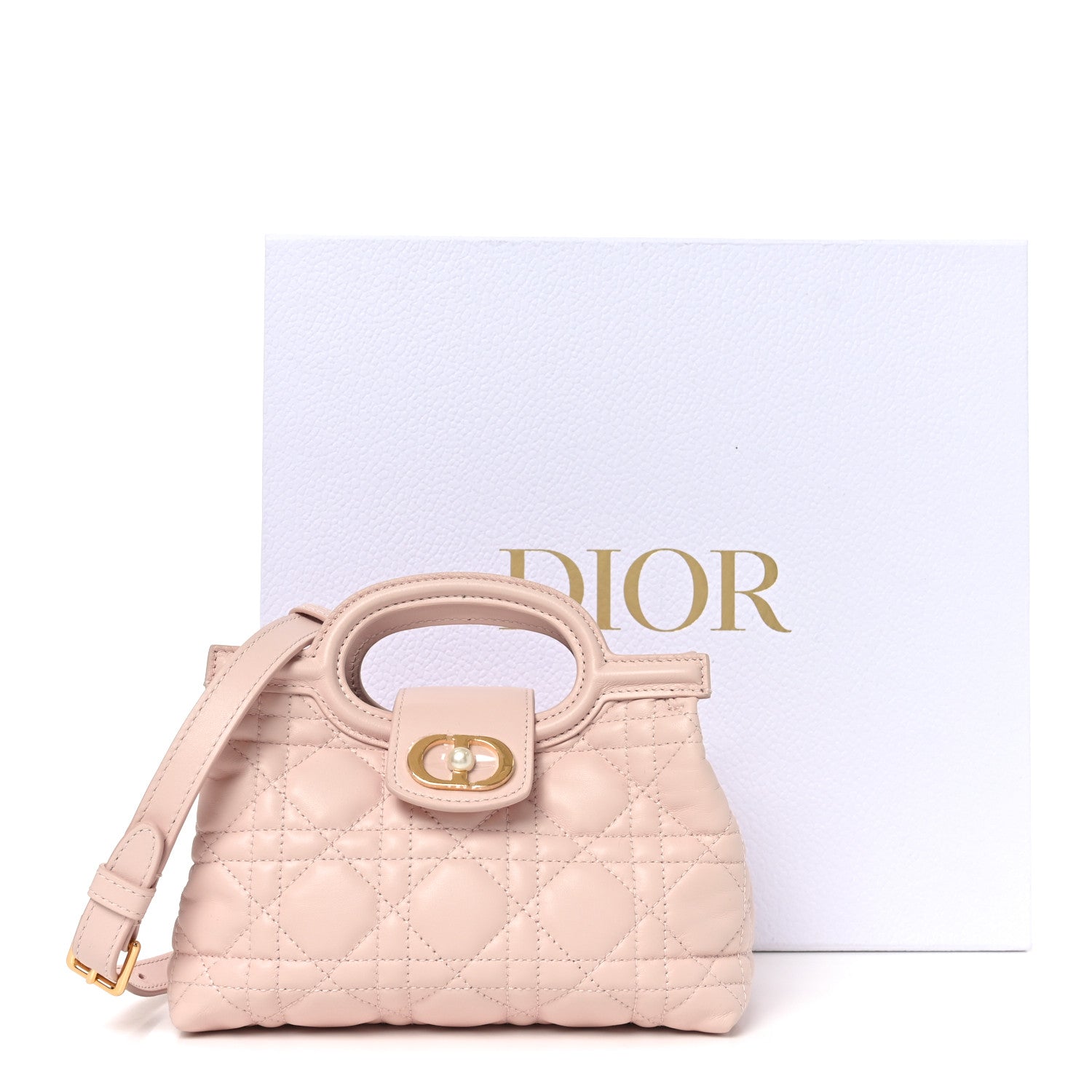 Christian Dior Lambskin Cannage Mini Jolie Top Handle Bag Powder Pink 11 of 11