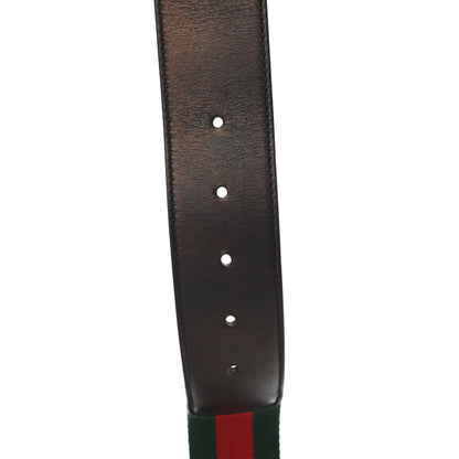 Gucci Nylon Calfskin Double G Web 40mm Belt 90 36 Green Red Black 5 of 5