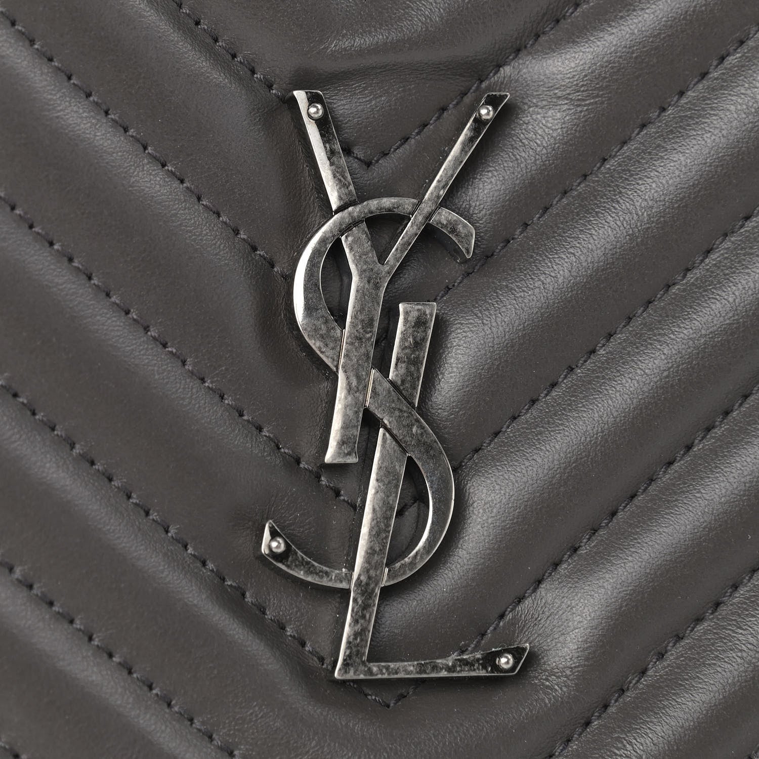 Saint Laurent Calfskin Matelasse Monogram Lou Camera Bag Grey 12 of 17