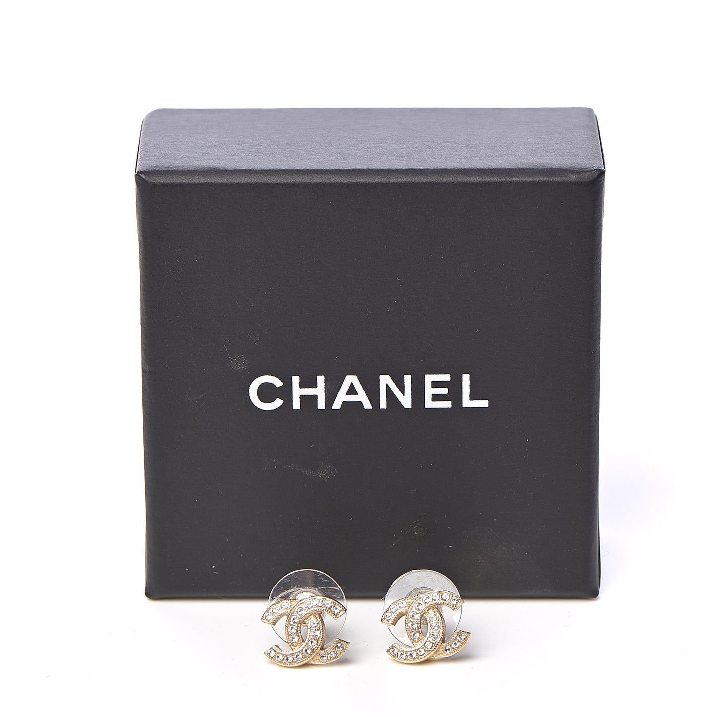 Crystal Mini CC Earrings Gold