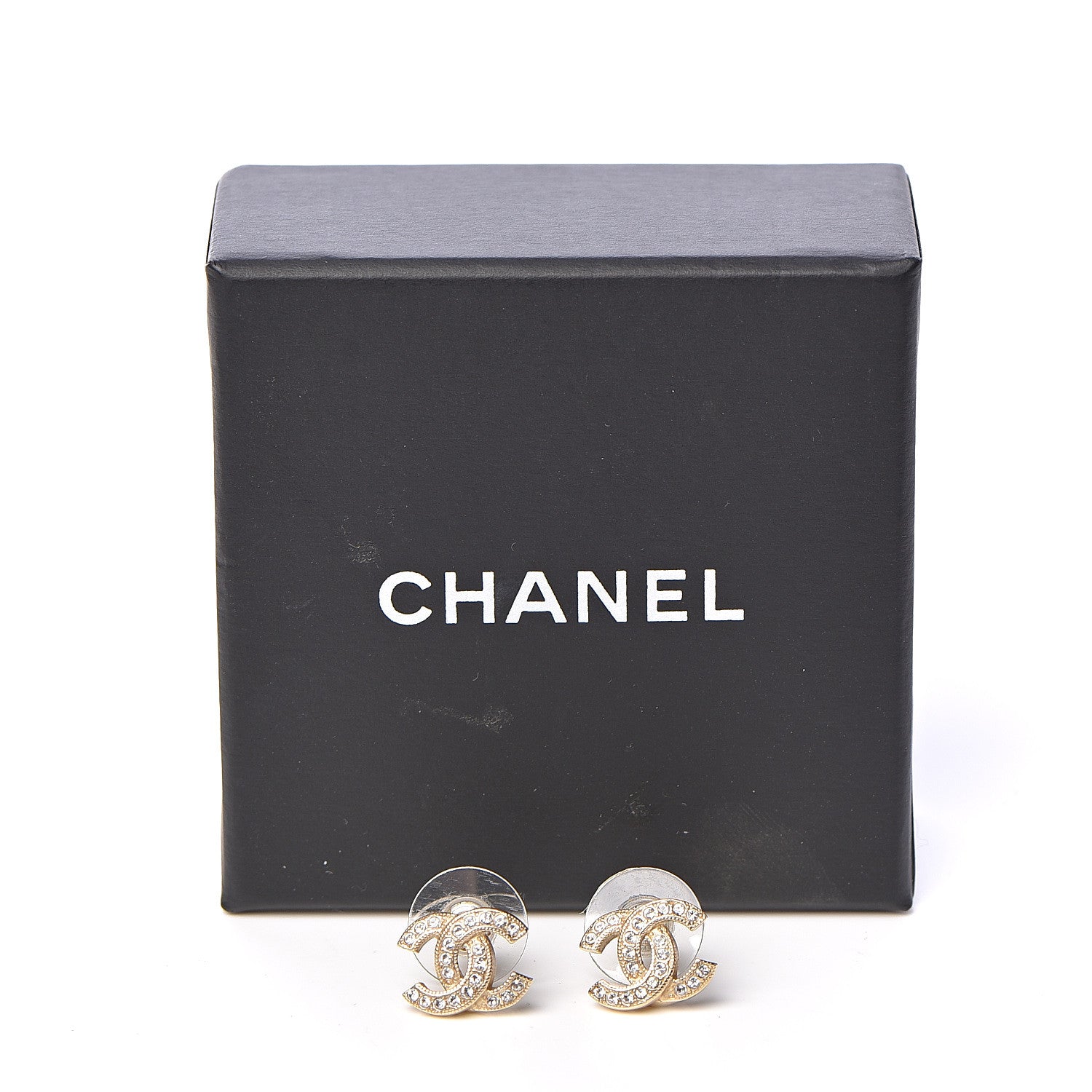 Chanel Crystal Mini CC Earrings Gold 5 of 5