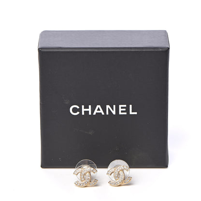 Chanel Crystal Mini CC Earrings Gold 5 of 5