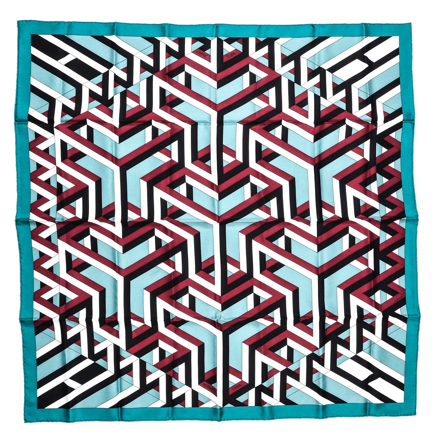Silk Carre Cube Scarf 90 Canard Blanc Veronese