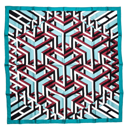 Hermes Silk Carre Cube Scarf 90 Canard Blanc Veronese 1 of 5