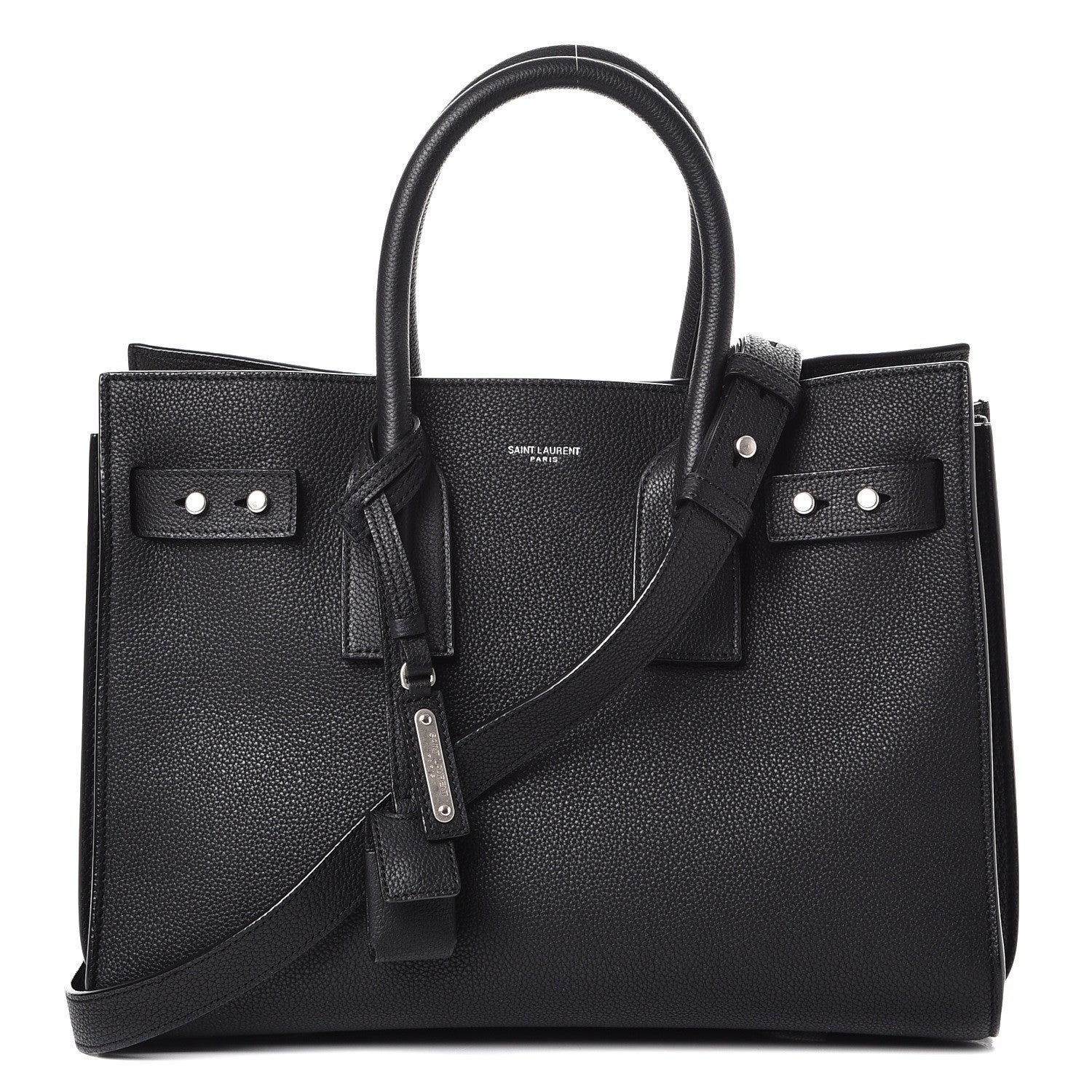 Saint Laurent Grained Calfskin Small Supple Sac De Jour Black 1 of 11