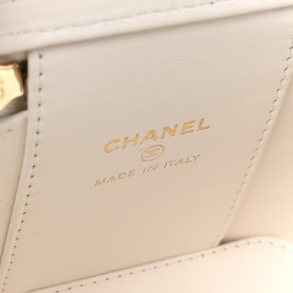 Chanel Caviar Quilted Mini Vanity Case With Chain White 6 of 11
