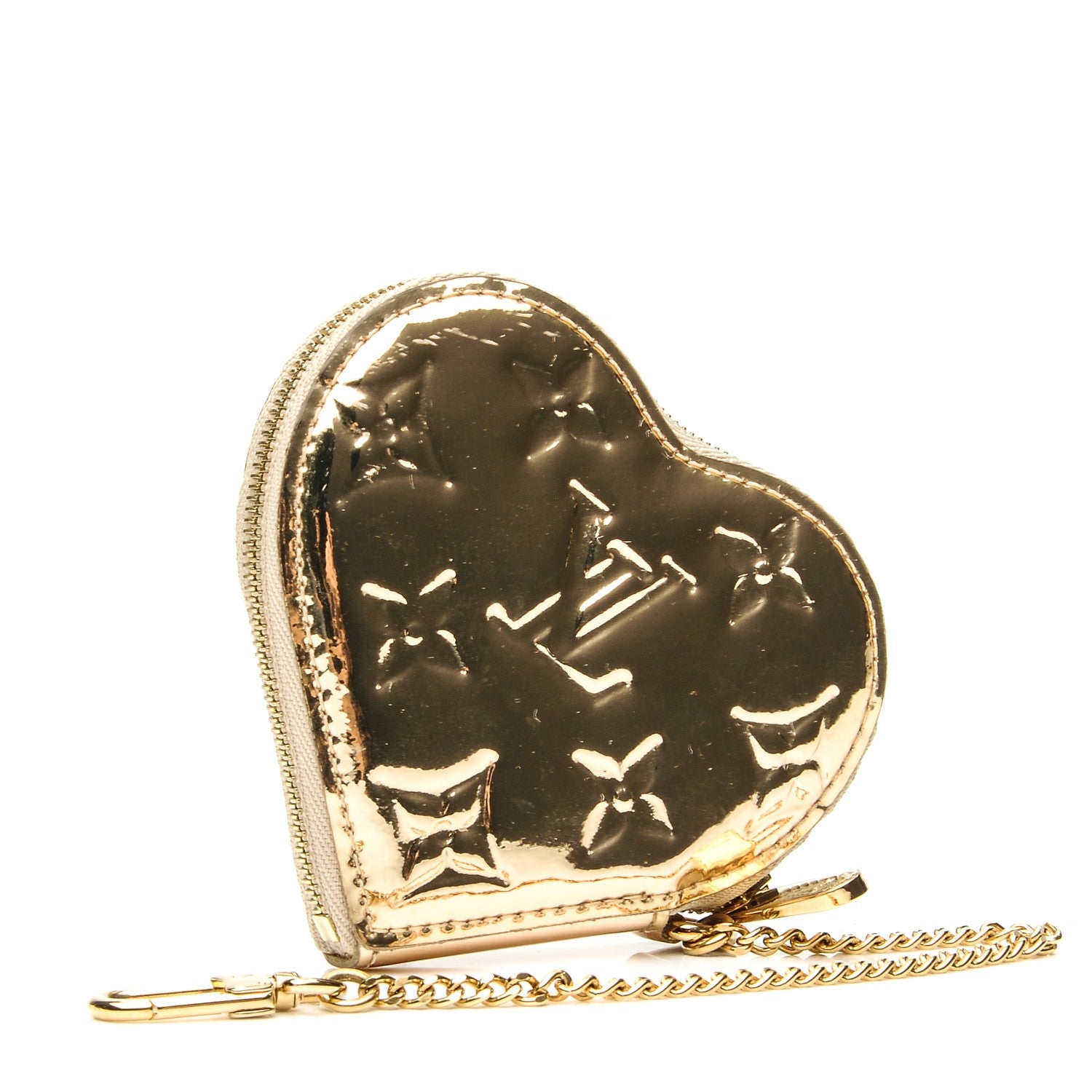 Louis Vuitton Monogram Miroir Heart Coin Purse Gold 3 of 7