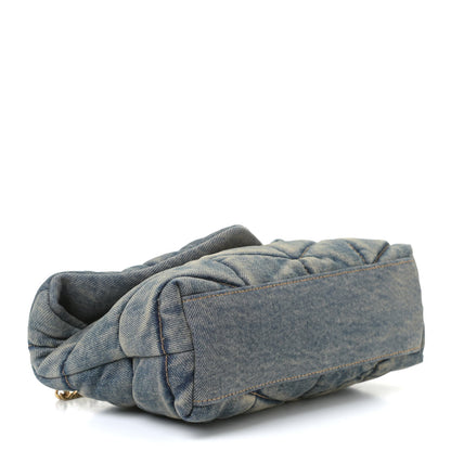 Saint Laurent Denim Quilted Toy Loulou Puffer Monogram Chain Satchel Rodeo Blue 5 of 11