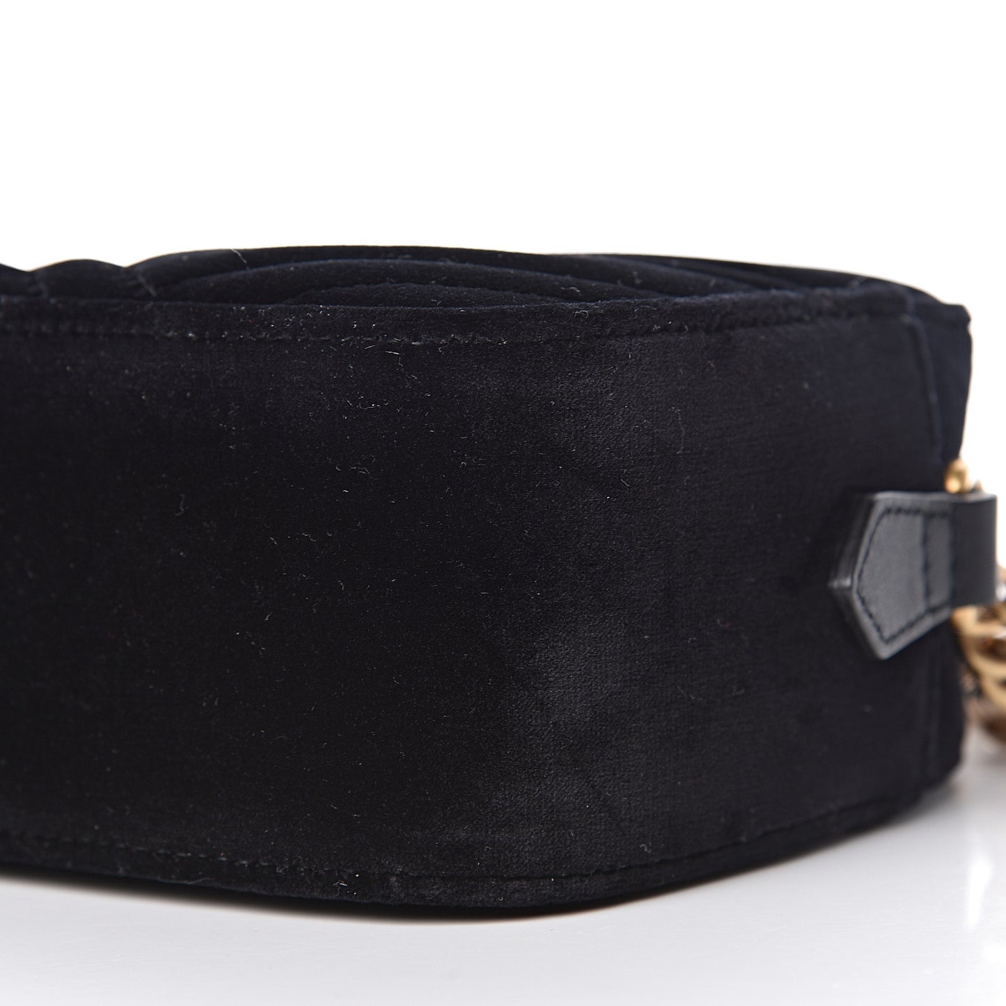 Velvet Matelasse Small GG Marmont Chain Shoulder Bag Black