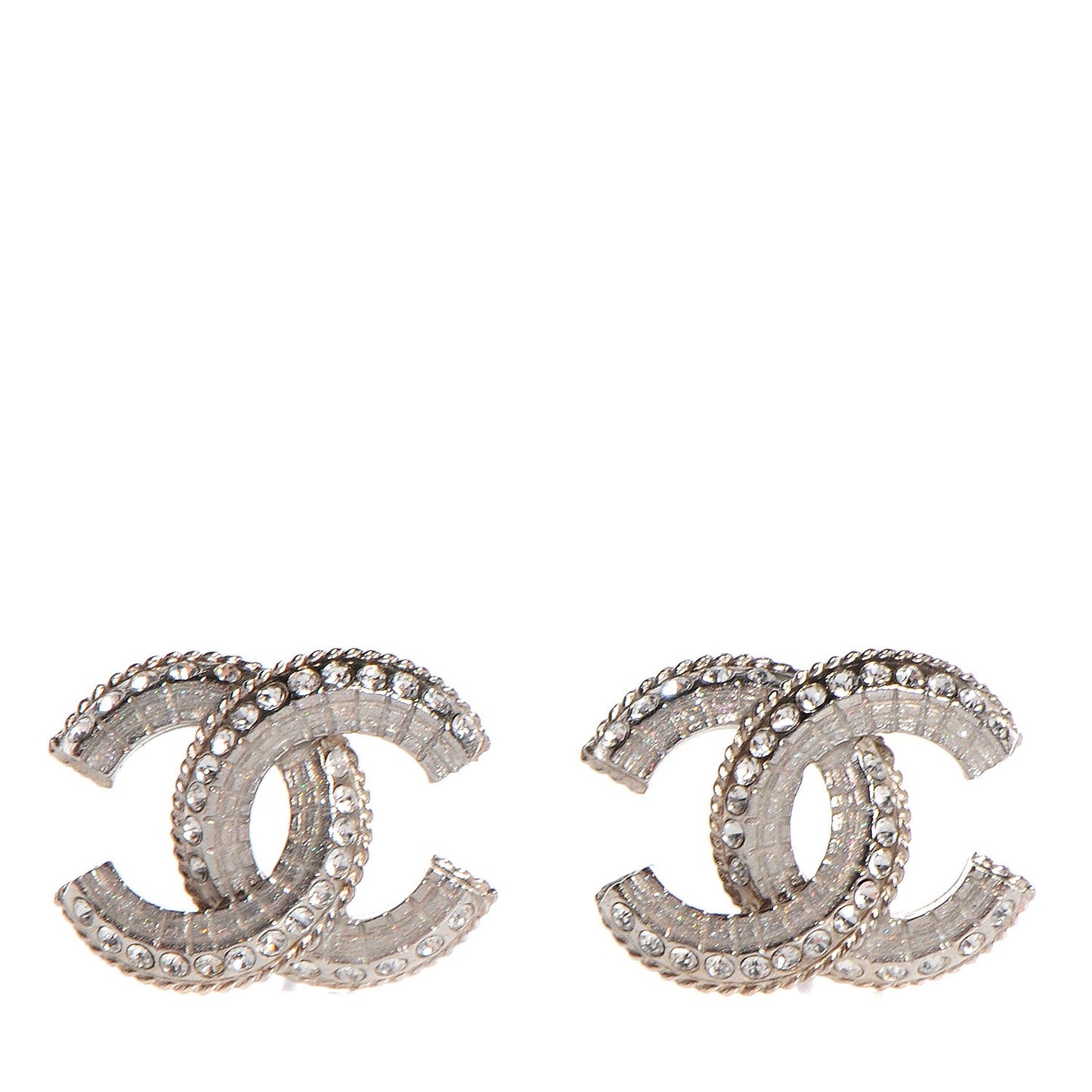 Crystal CC Earrings Silver