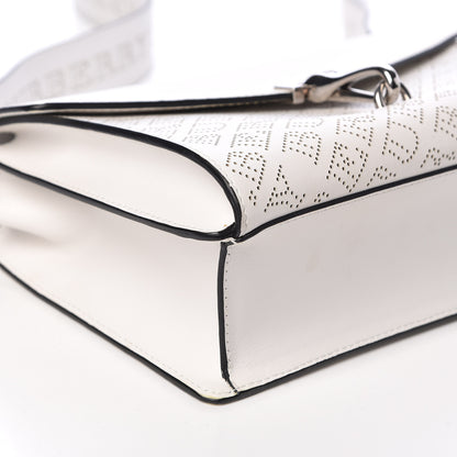 Burberry Calfskin Perforated Small Macken Crossbody Bag White 8 of 10
