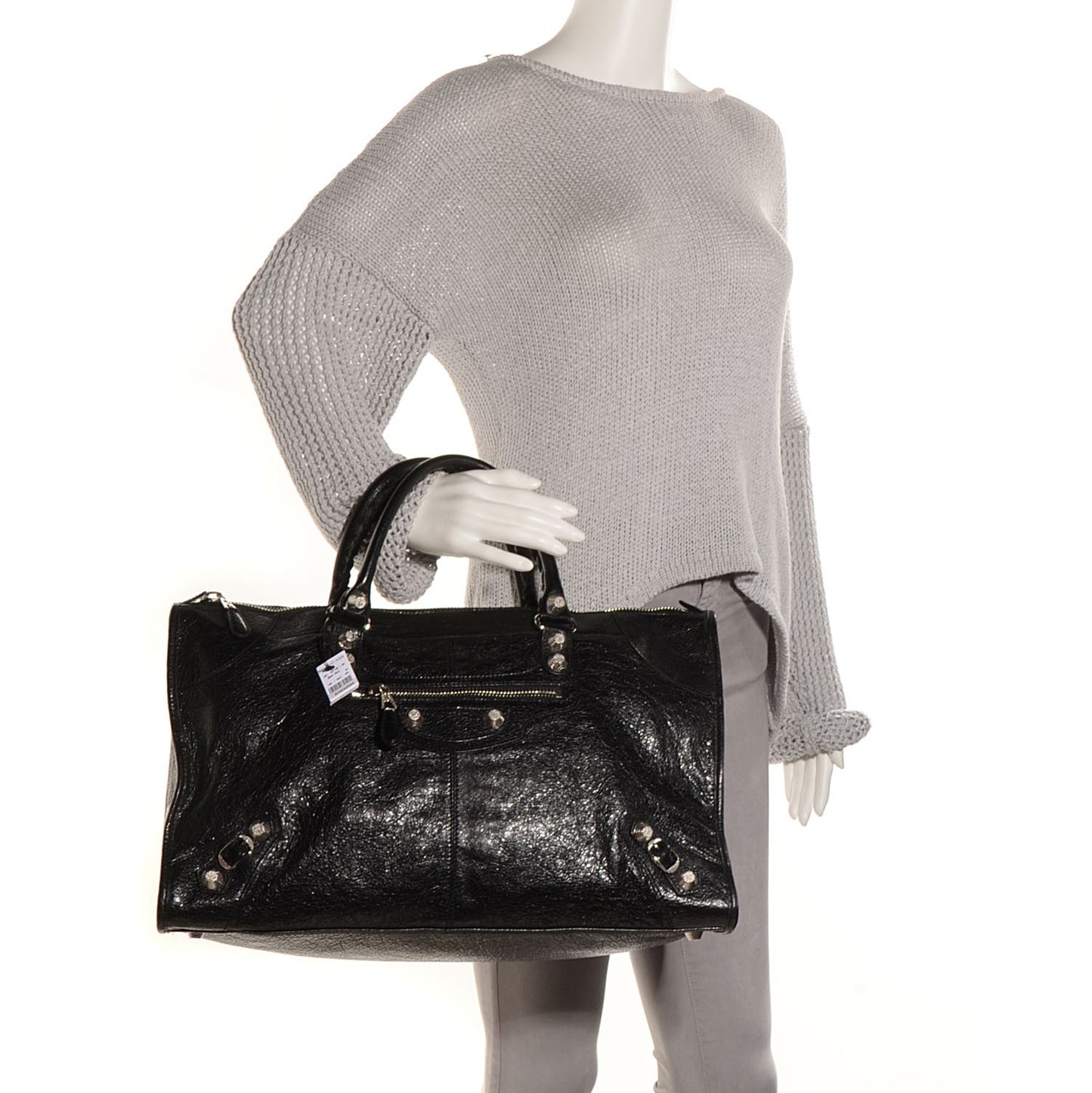 Agneau Giant 12 Silver Hardware Work Black