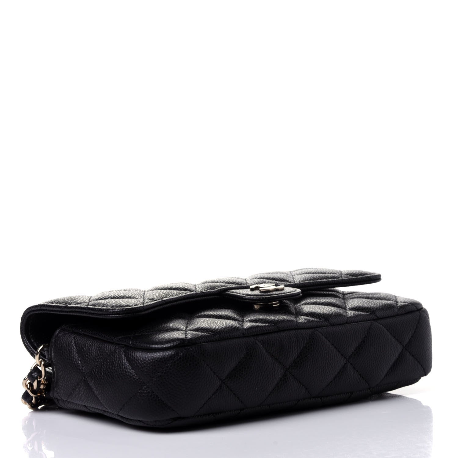 Chanel Caviar Quilted Flap Phone Holder With Chain Black 3 of 4
