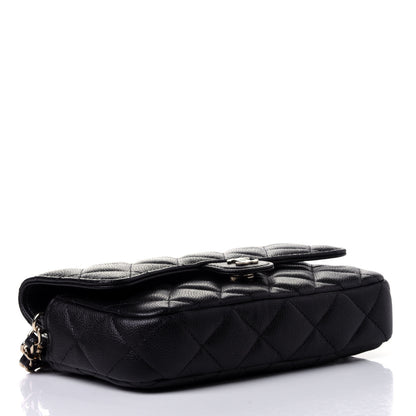 Chanel Caviar Quilted Flap Phone Holder With Chain Black 3 of 4