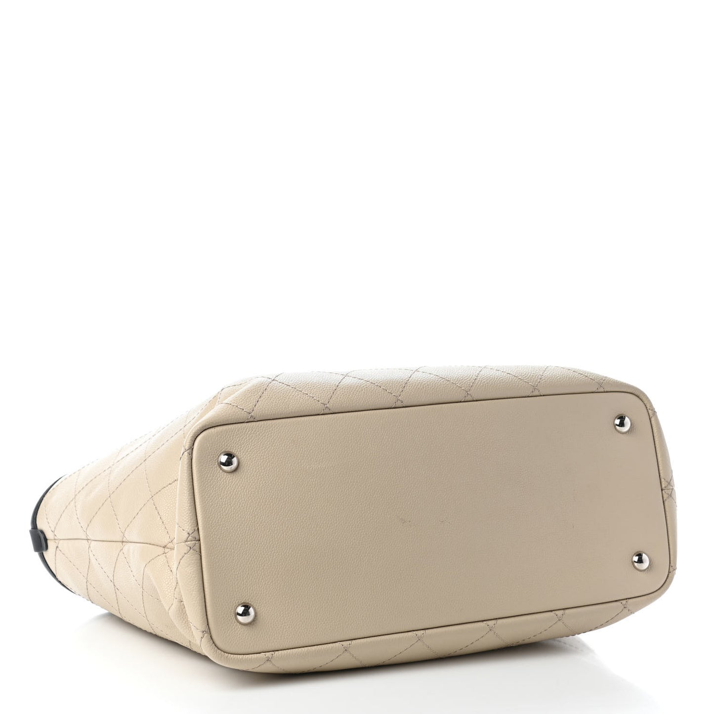 Grained Calfskin Large Fever Shopping Tote Beige