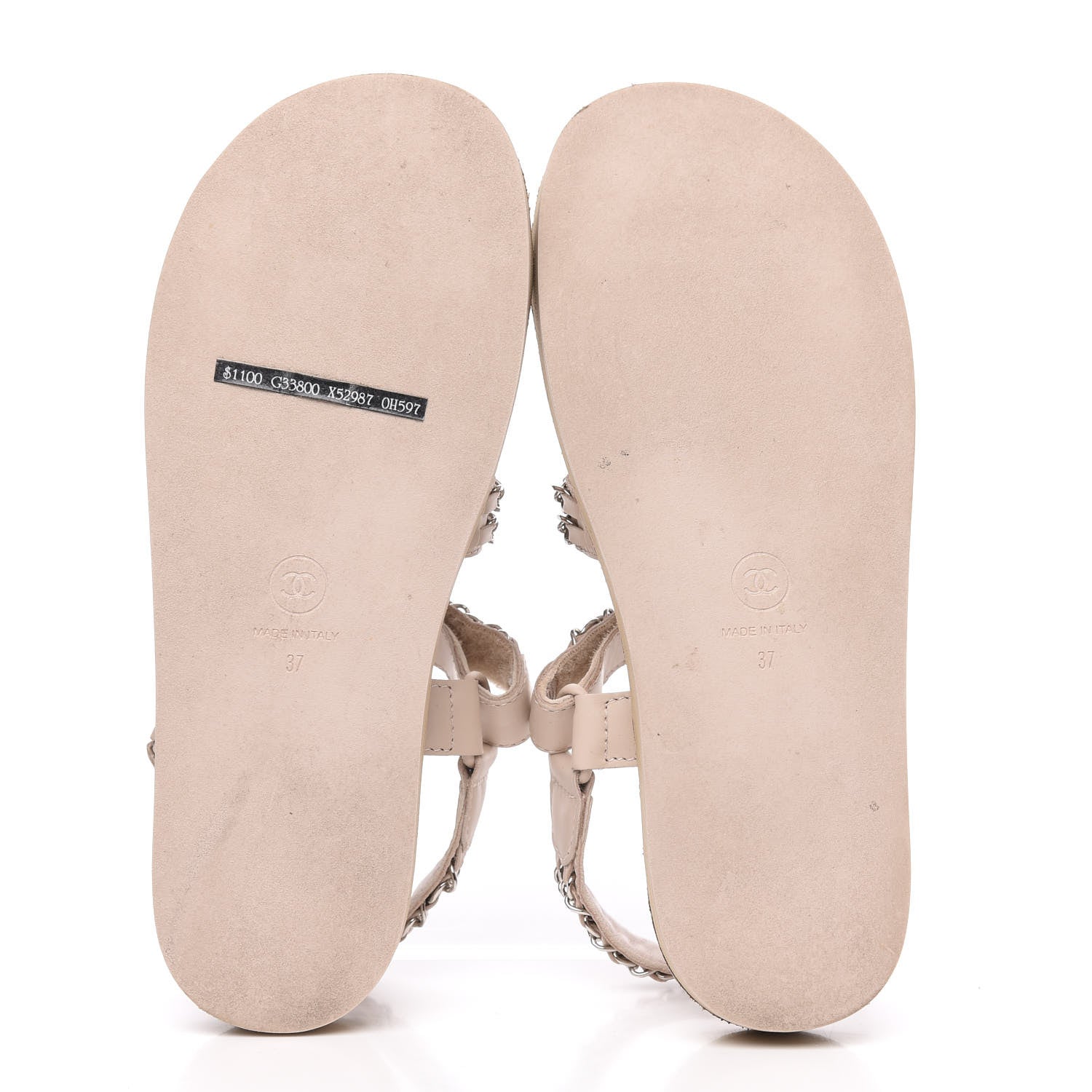 Chanel Lambskin Chain Sandals 37 Pink 5 of 9