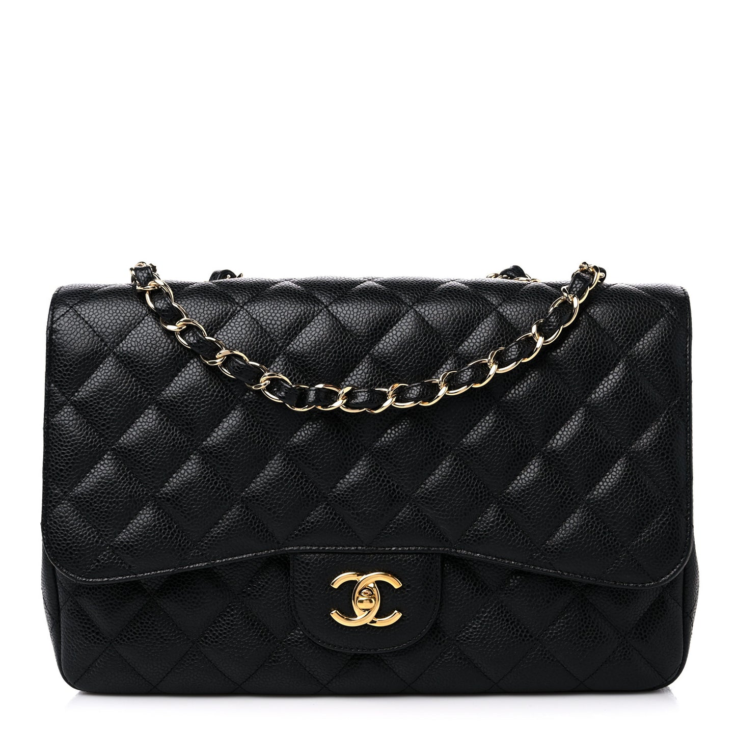 Caviar Quilted Jumbo Single Flap Black
