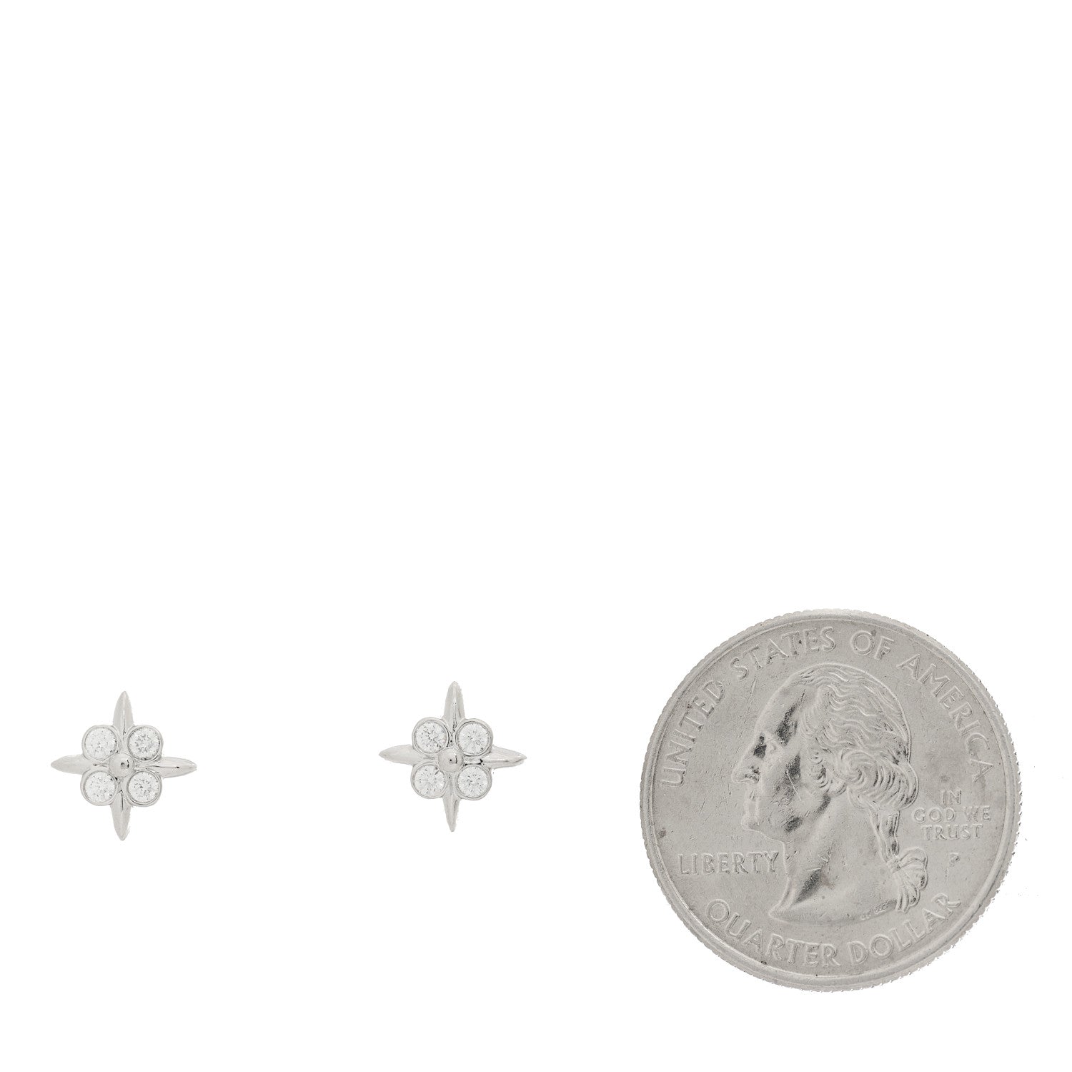 Tiffany Platinum Diamond Lace Stud Earrings 2 of 4