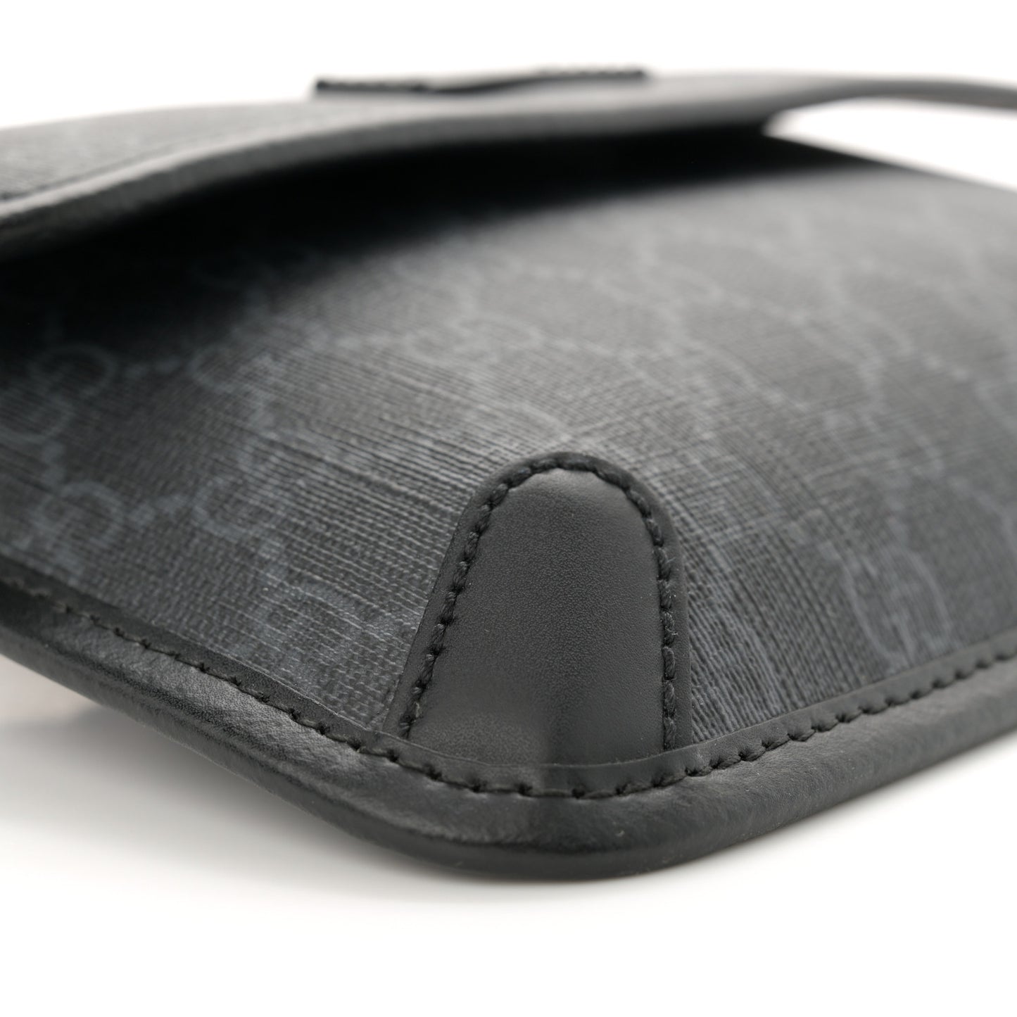 GG Supreme Monogram Web Slim Belt Bag Black Grey