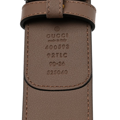 Gucci GG Supreme Monogram Matte Plutone Calfskin Double G 40mm Belt 90 36 Beige Ebony Porcelain Rose 3 of 5