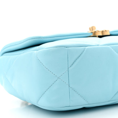 Chanel Lambskin Quilted Medium Chanel 19 Flap Light Blue 9 of 11