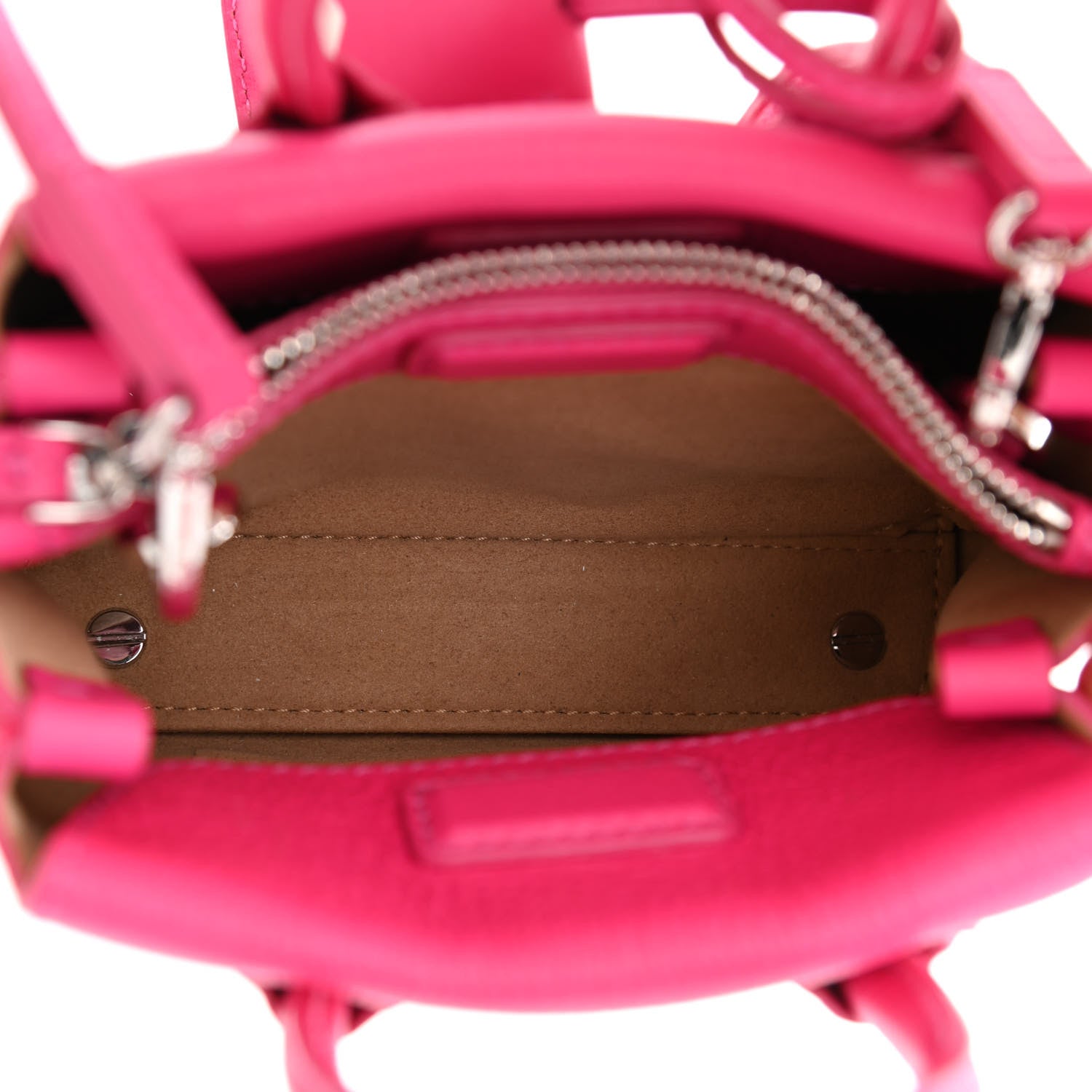 MCM Grained Calfskin X-Mini Milla Tote Beetroot Pink 1162364