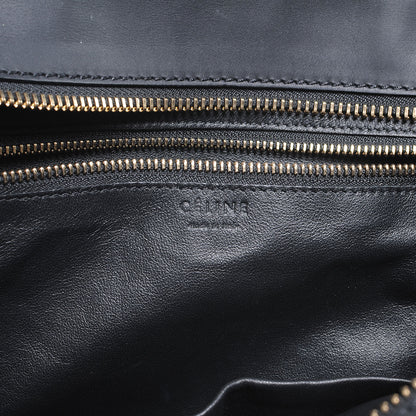 Celine Linen Smooth Calfskin Leopard Print Medium Luggage Black 7 of 8