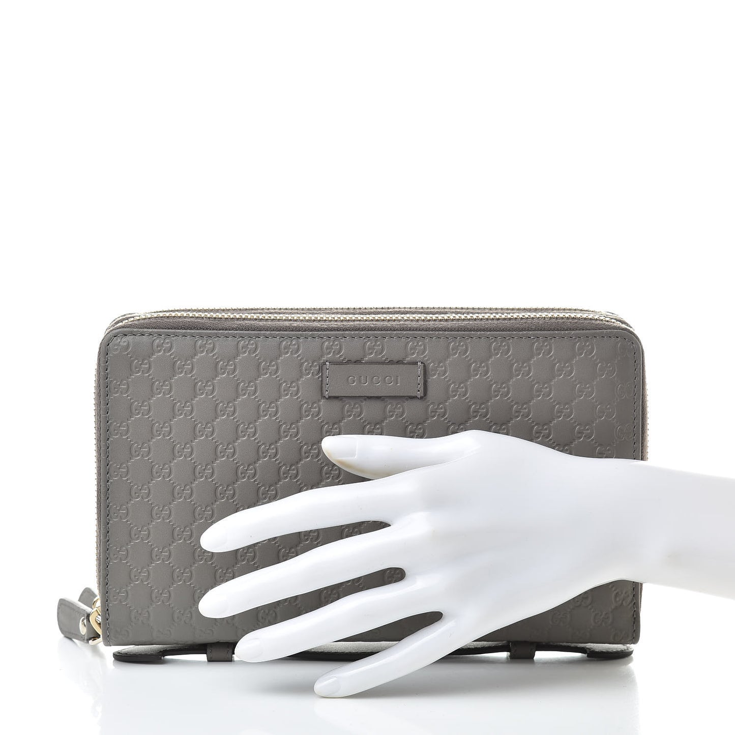 Soft Microguccissima Zip Around Top Handle Travel Wallet Loess