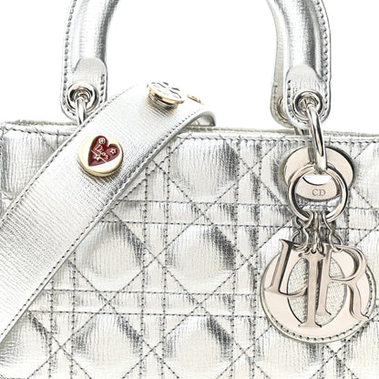 Christian Dior Metallic Grained Calfskin Cannage Small My ABCDior Lady Dior Silver 8 of 10