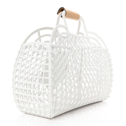 Fendi Recycled Plastic Vitello Liberty Matte Medium Fendi Basket White Ice Miele Scuro 3 of 13