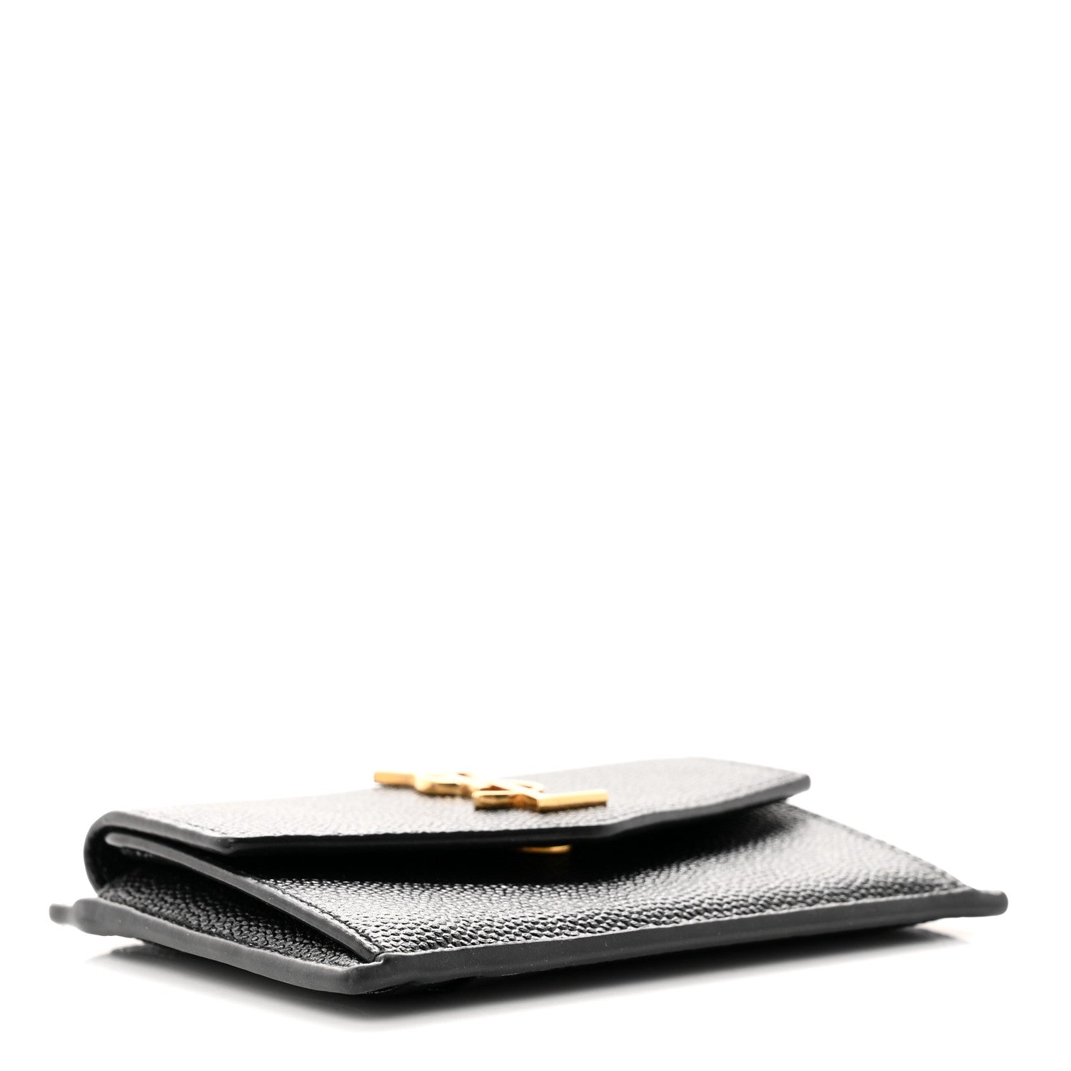 Saint Laurent Grain De Poudre Uptown Monogram Card Case Black 4 of 6
