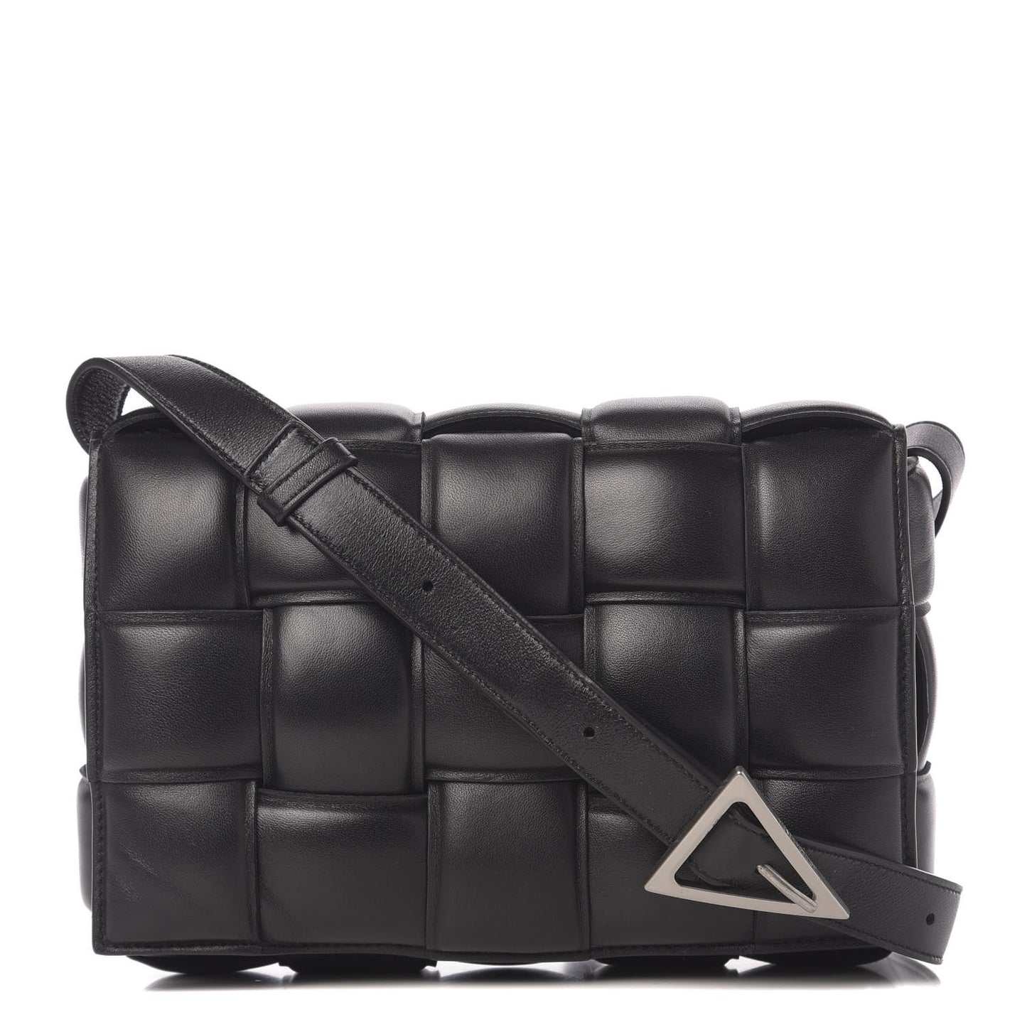 Nappa Maxi Intreccio Padded Cassette Crossbody Bag Black
