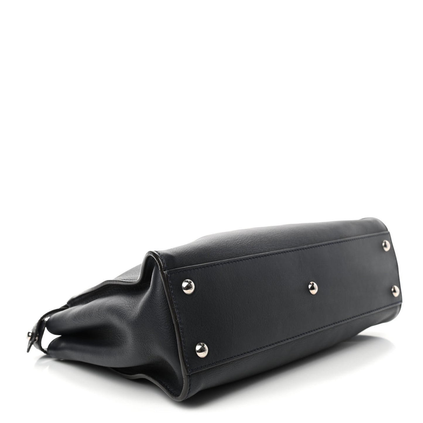 Vitello Seta Shiny Nappa Medium Peekaboo Iconic Satchel Blue Notte Ardesia