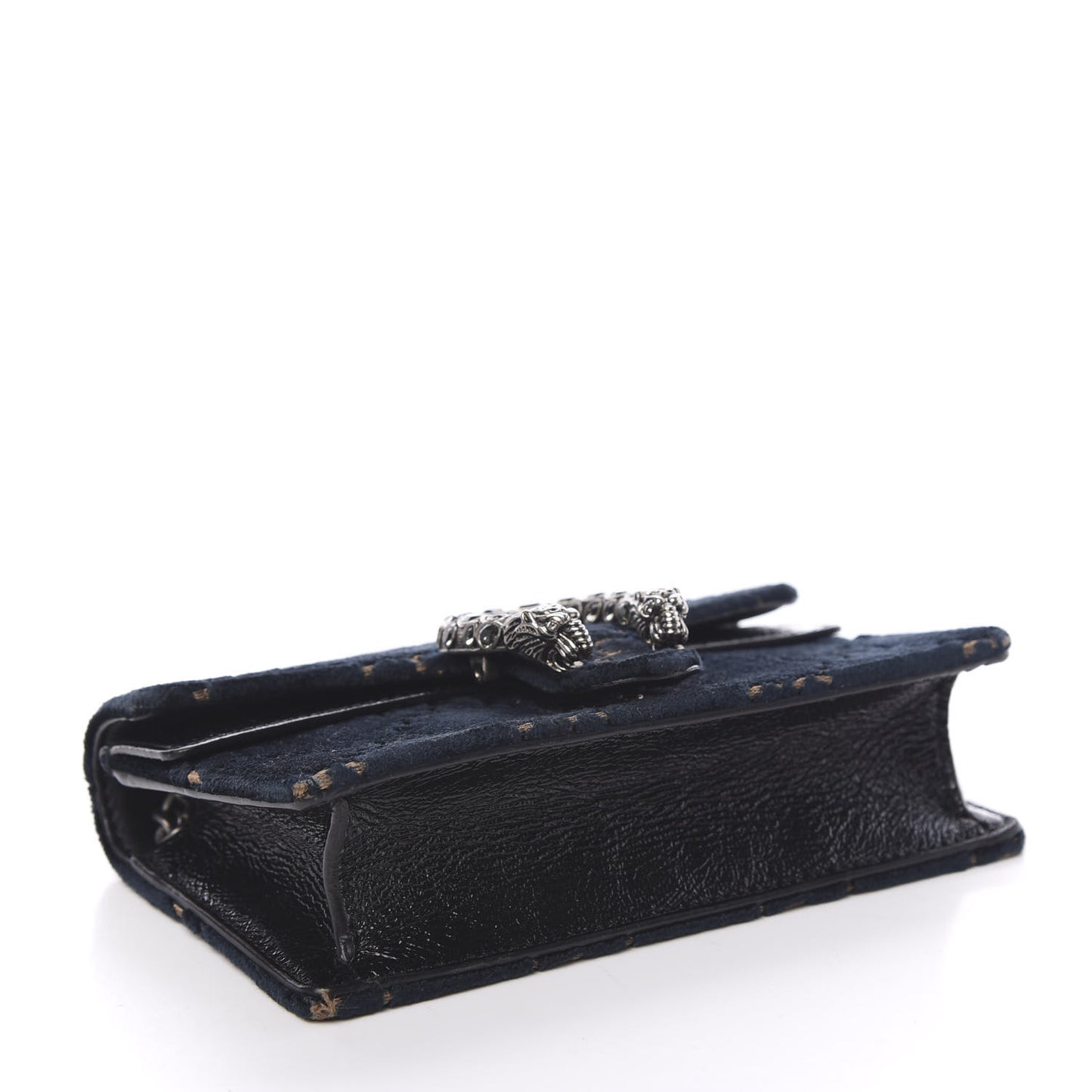 Velvet GG Monogram Super Mini Dionysus Shoulder Bag Blue Beige Black